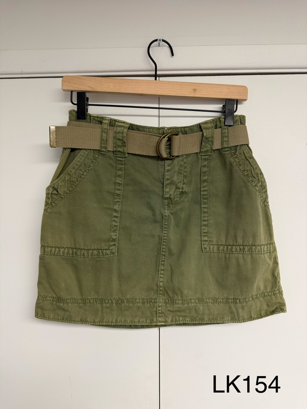 Sanctuary Surplus Olive Utility Cargo Mini Skirt Belted Size 26